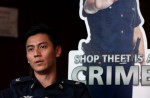 Handsome cop of anti-crime standee in new shop theft prevention video - 3