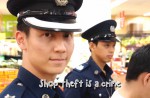 Handsome cop of anti-crime standee in new shop theft prevention video - 32