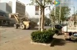 2 construction companies battle each other with bulldozers in China - 2