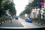 Boy riding scooter recklessly nearly hit by car in Sengkang - 3