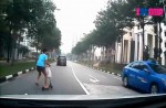 Boy riding scooter recklessly nearly hit by car in Sengkang - 4