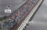 People cross Causeway by foot in massive traffic jam - 2