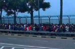 People cross Causeway by foot in massive traffic jam - 15