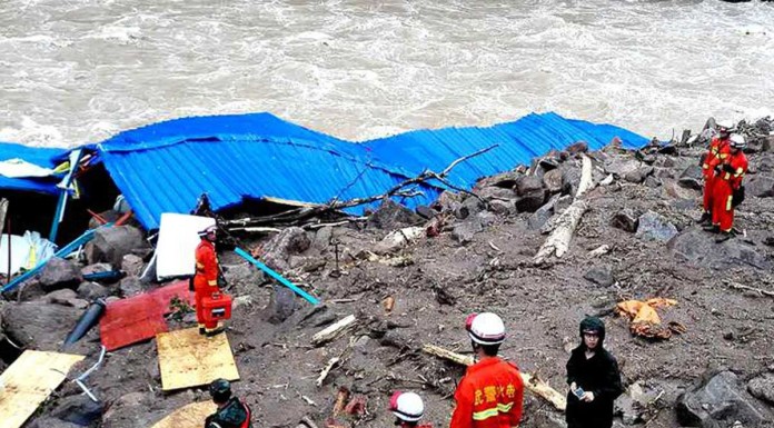 China says 41 missing after landslide