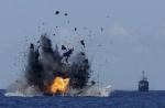 Illegal fishing vessels destroyed by Indonesian navy - 12