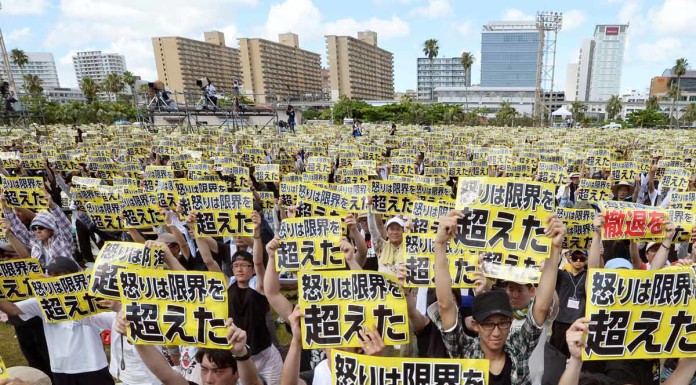Thousands protest US bases on Okinawa after Japan woman's murder