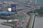 People cross Causeway by foot in massive traffic jam - 9