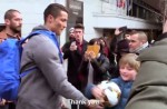 Cristiano Ronaldo disguised as homeless man surprises young boy  - 26