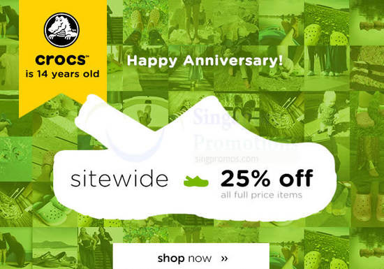 Crocs: 25% Off Storewide Online Promo from 19 Jul 2016