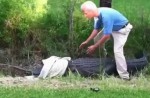 Man tries to catch large alligator on his own - 14