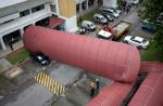 Crane crashes and uproots pedestrian shelter at Bt Batok - 7