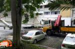 Crane crashes and uproots pedestrian shelter at Bt Batok - 14