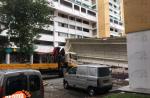 Crane crashes and uproots pedestrian shelter at Bt Batok - 16