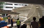 Crane crashes and uproots pedestrian shelter at Bt Batok - 19