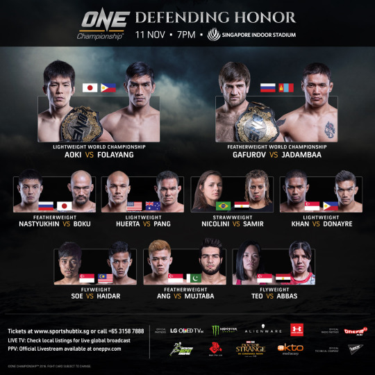 Why ONE: DEFENDING HONOR is an Event Not to be Missed