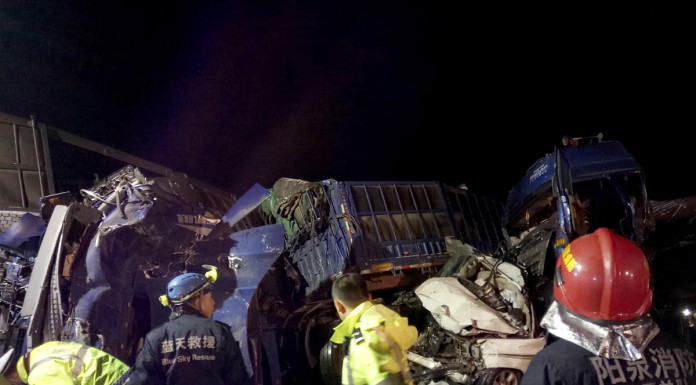 56-vehicle pile-up on Chinese highway kills 17