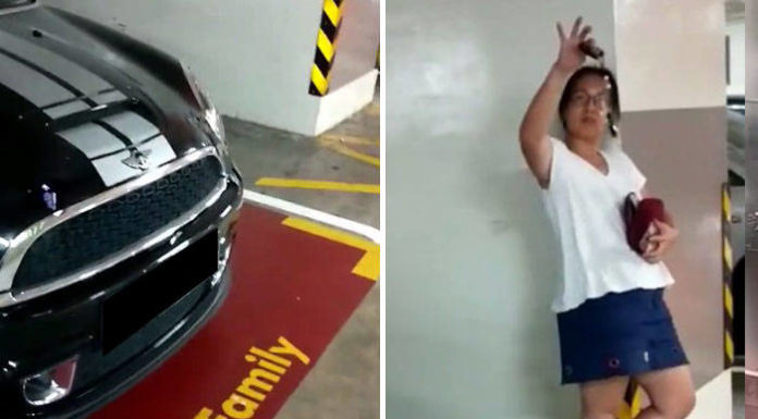 Woman parks in family lot, then tells man with kids that she has 3 cars and money to burn