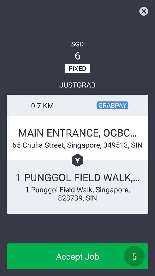 grab glitch driver's app $6 fare
