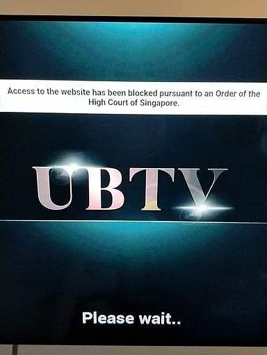 UBTV banned in Singapore
