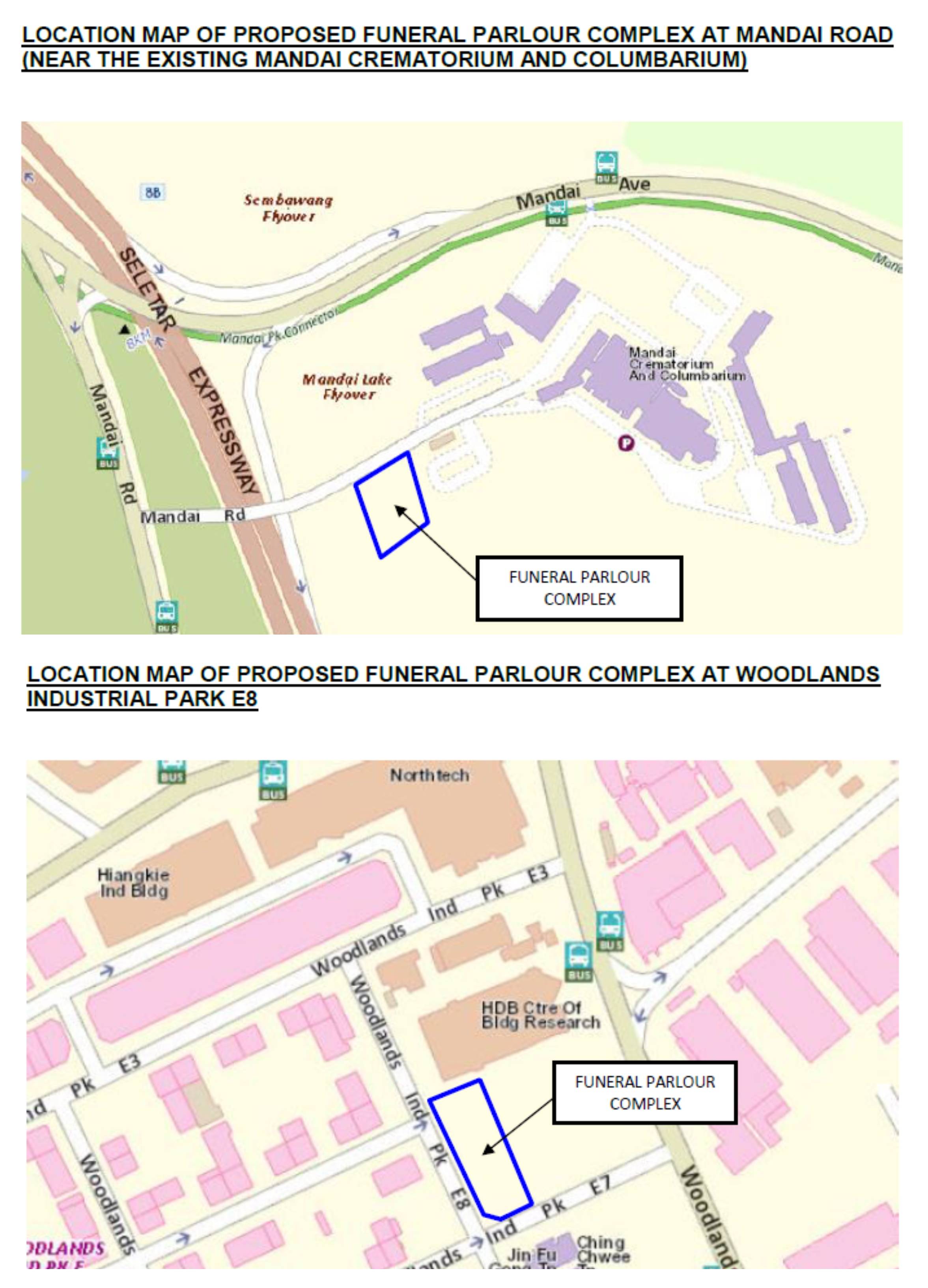 National Environment Agency four new funeral parlour sites 2