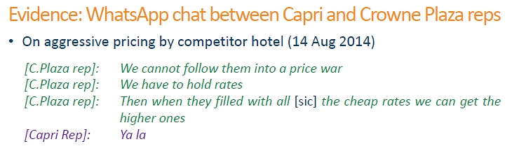 whatsapp chat capri v crowne plaza reps