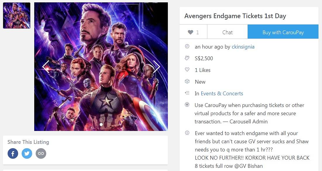 Carousell Avengers: Endgame
