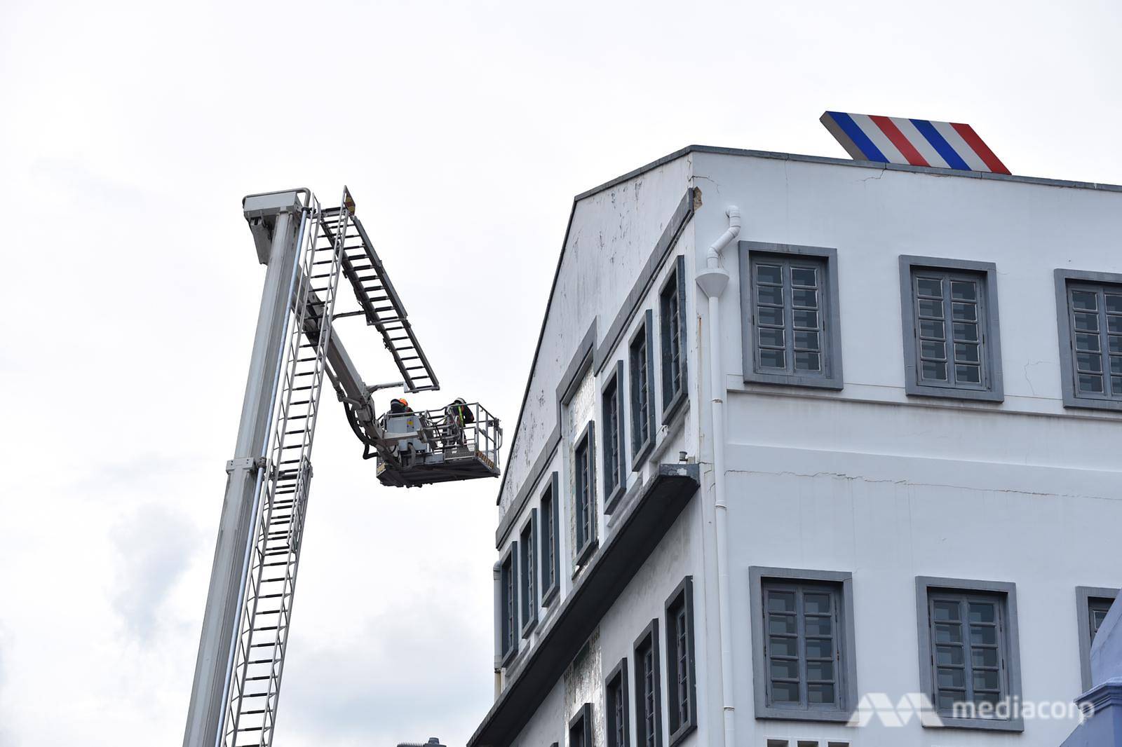 SCDF officers at a shophouse at 14 Dickson Road in Little India