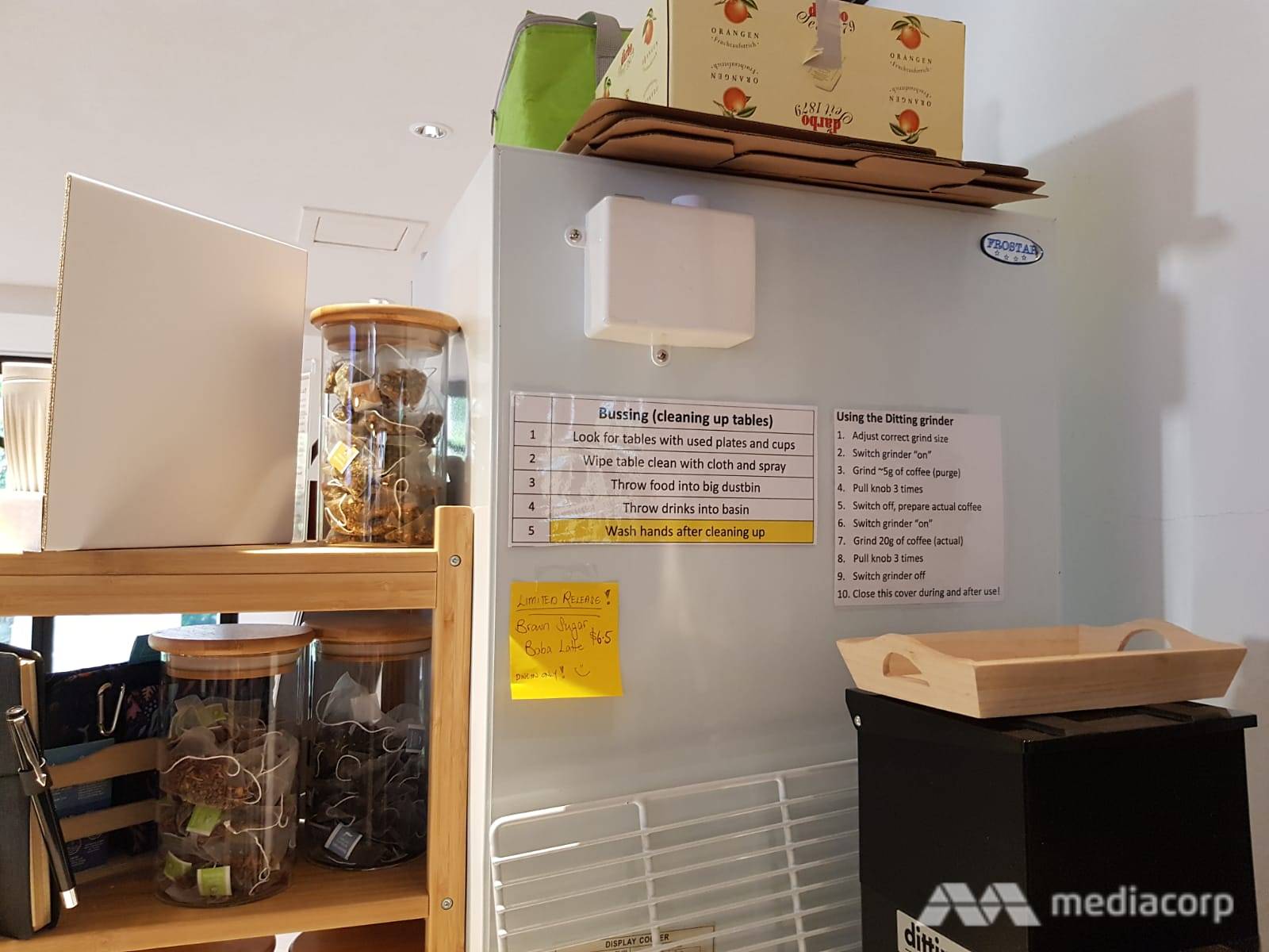 Examples of signs to help staff members remember what to do