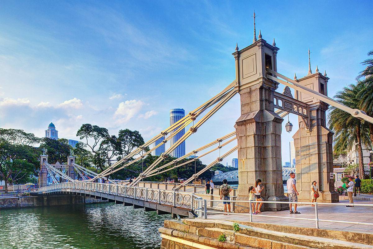 Cavenagh Bridge was completed and opened in 1869