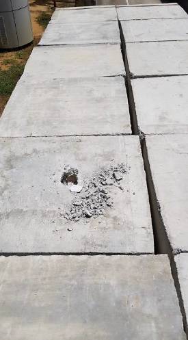 ICA officers drilled a hole into the first concrete block