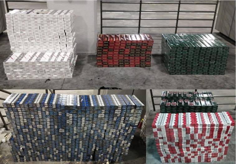 A total of 2,500 cartons of duty-unpaid cigarettes were retrieved from the Malaysia-registered lorry
