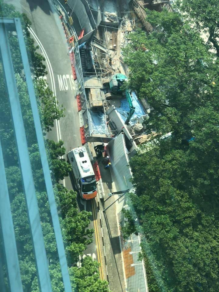 authorities at construction site